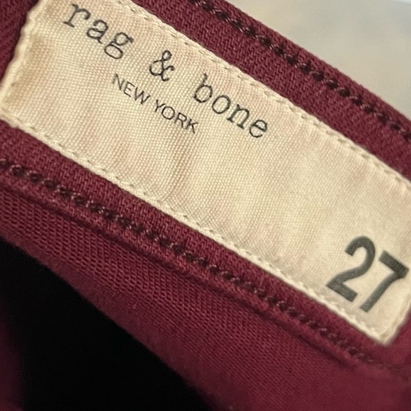 Rag & Bone Nina High Rise Ankle Skinny Coated Wine Red Skinny Jeans 27 - Picture 6 of 7